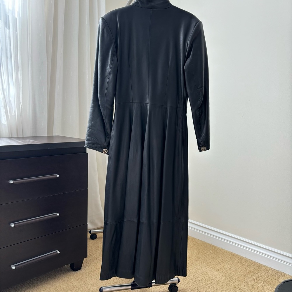 Linea Pelle Oryan Long Leather Coat * Vintage * Size Small - Picture 6 of 16